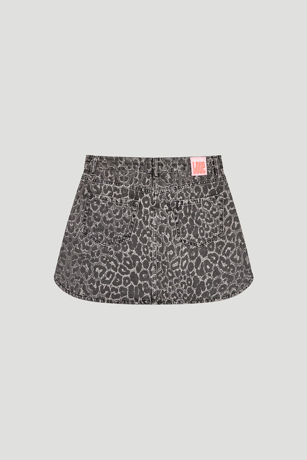 Oh April Milo Denim Skirt Leo Grey