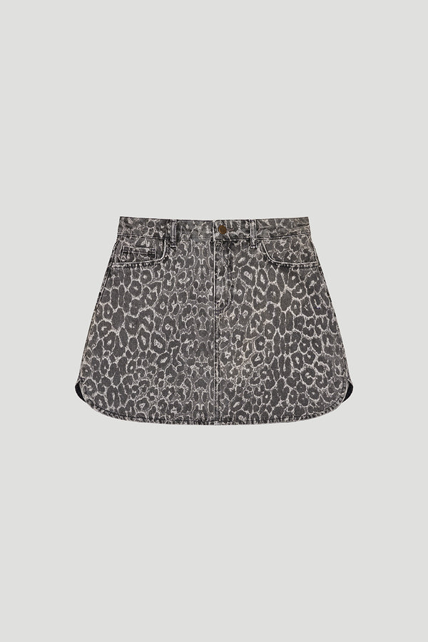 oh april Milo Denim Skirt Leo Grey