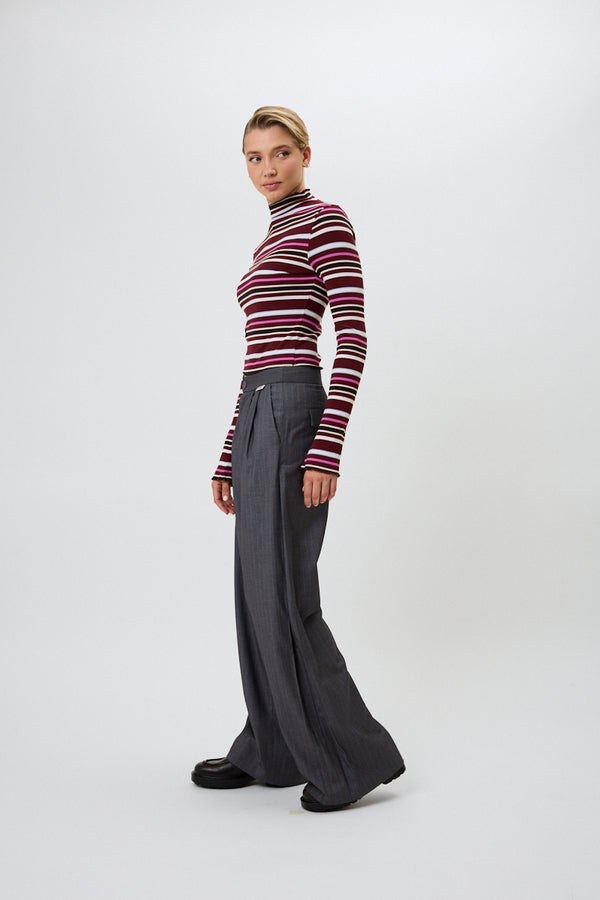 Oh April Milou Longsleeve Merlot Stripe