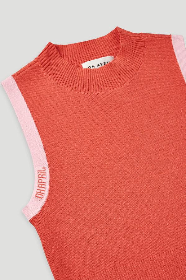 Oh April Mora Turtleneck Top Coral