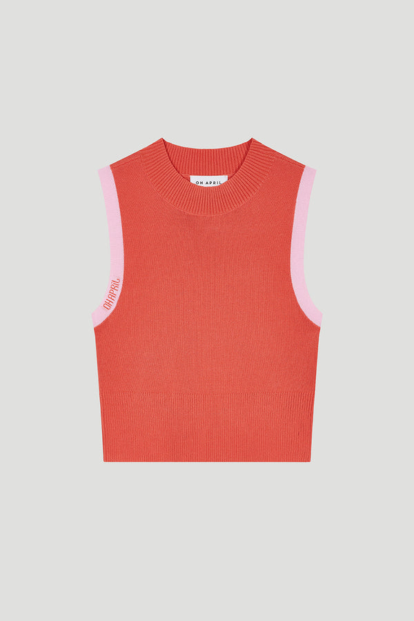 oh april Mora Turtleneck Top Coral