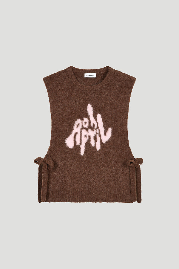 Oh April Moxie Tie Vest Brown
