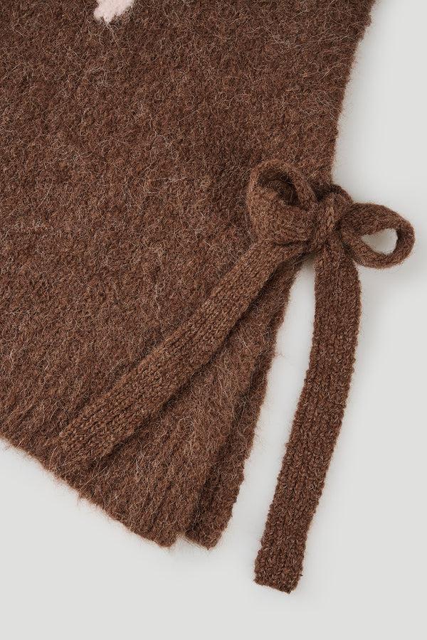 Oh April Moxie Tie Vest Brown