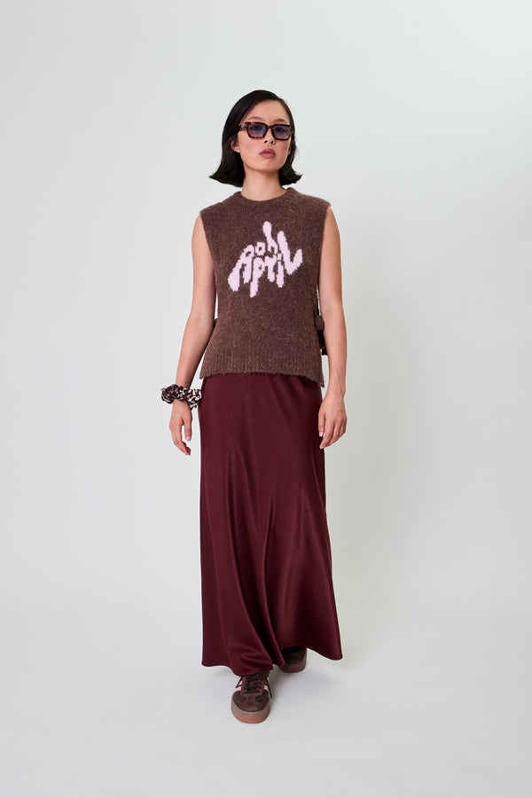 oh april Moxie Tie Vest Brown