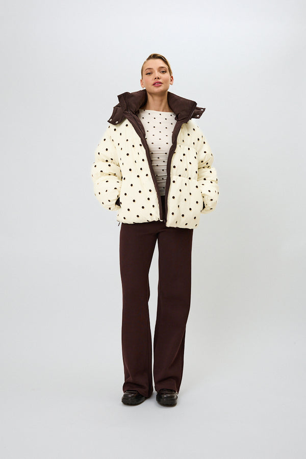 oh april Nicky Puffer Jacket Truffle/Polkadots
