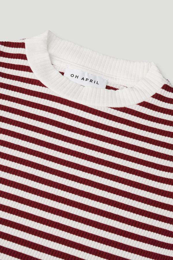 Oh April Nuala Striped Tee Cherrywood