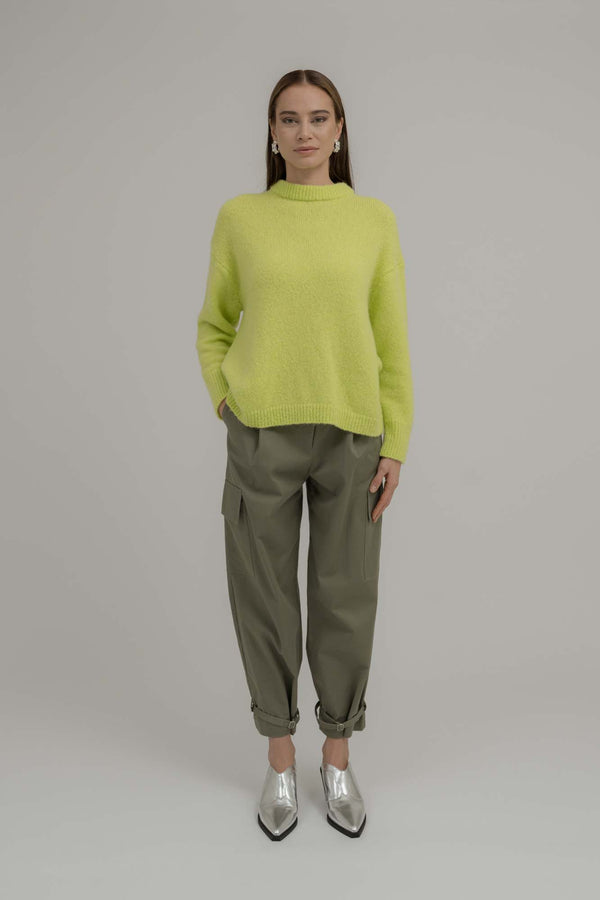 Oh April Ola Fluffy Jumper Lime