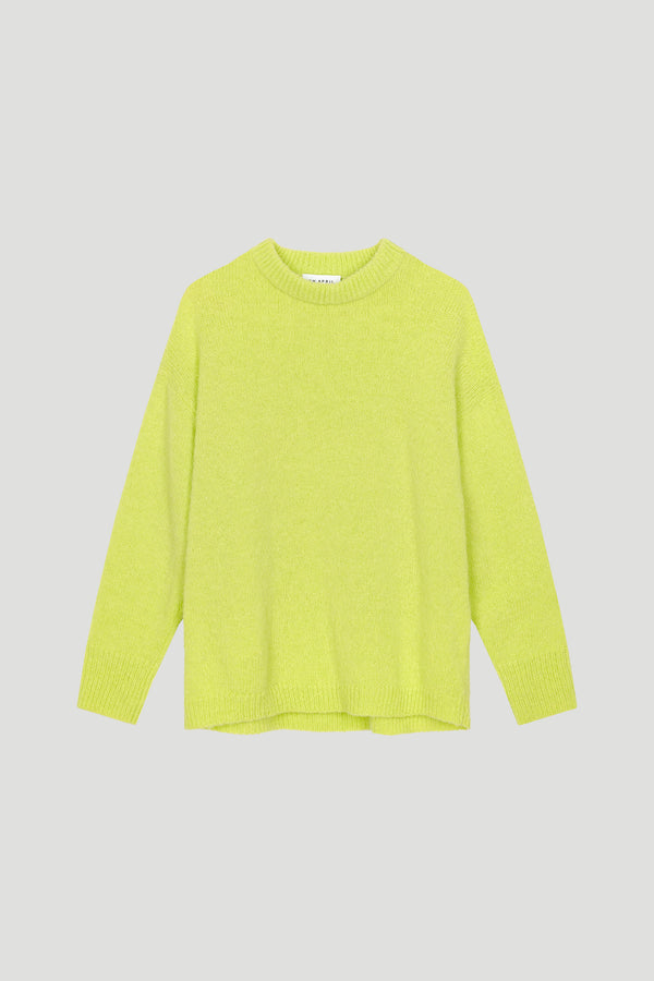 oh april Ola Fluffy Jumper Lime