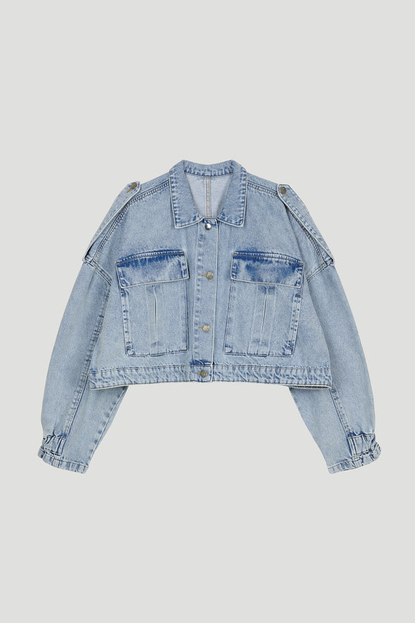 oh april Oona Denim Jacket Light Blue