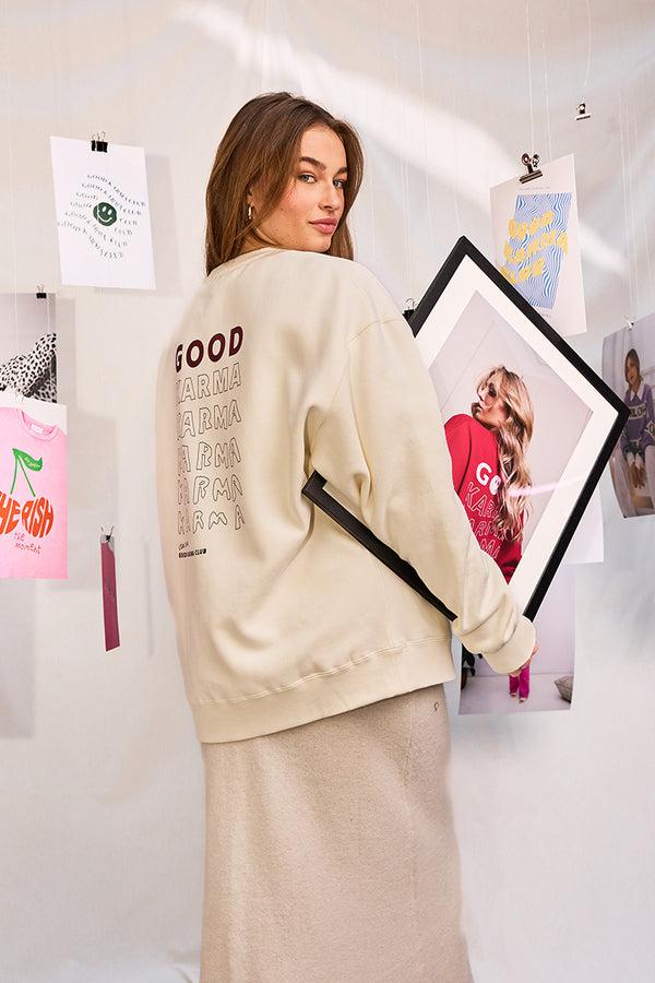 oh april OV Sweater Good Karma Off White