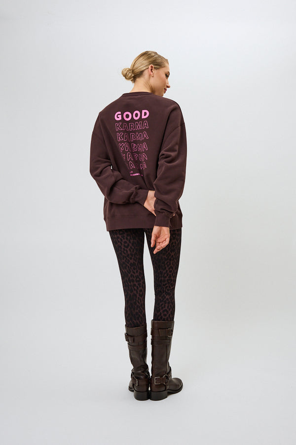 oh april OV Sweater Good Karma Truffle