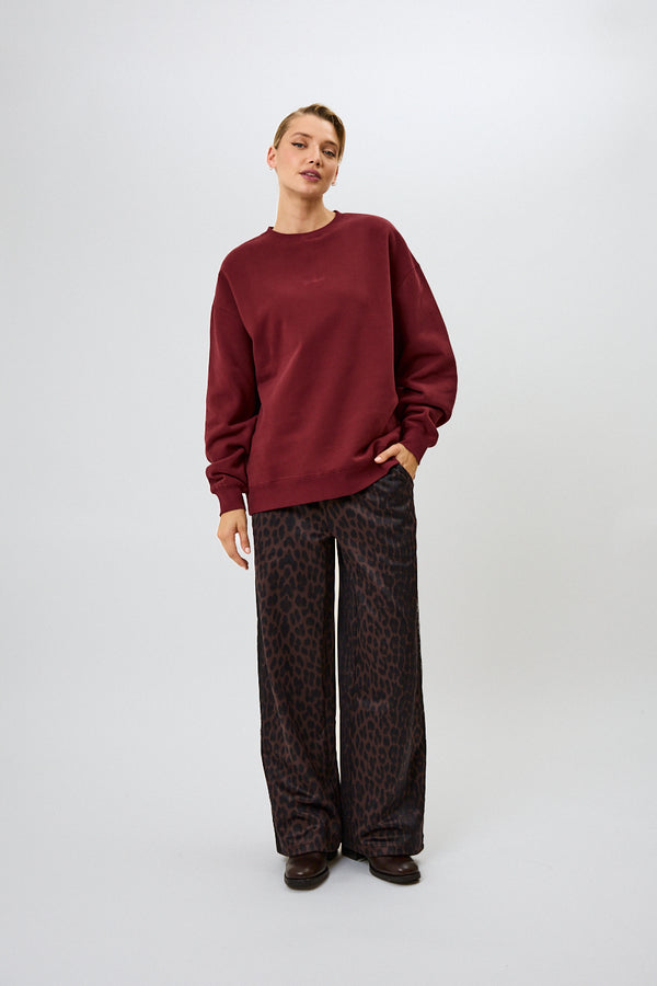 Oh April OV Sweater Good Karma Wave Merlot