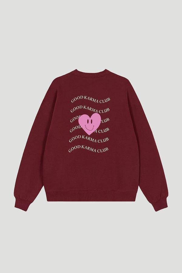 Oh April OV Sweater Good Karma Wave Merlot