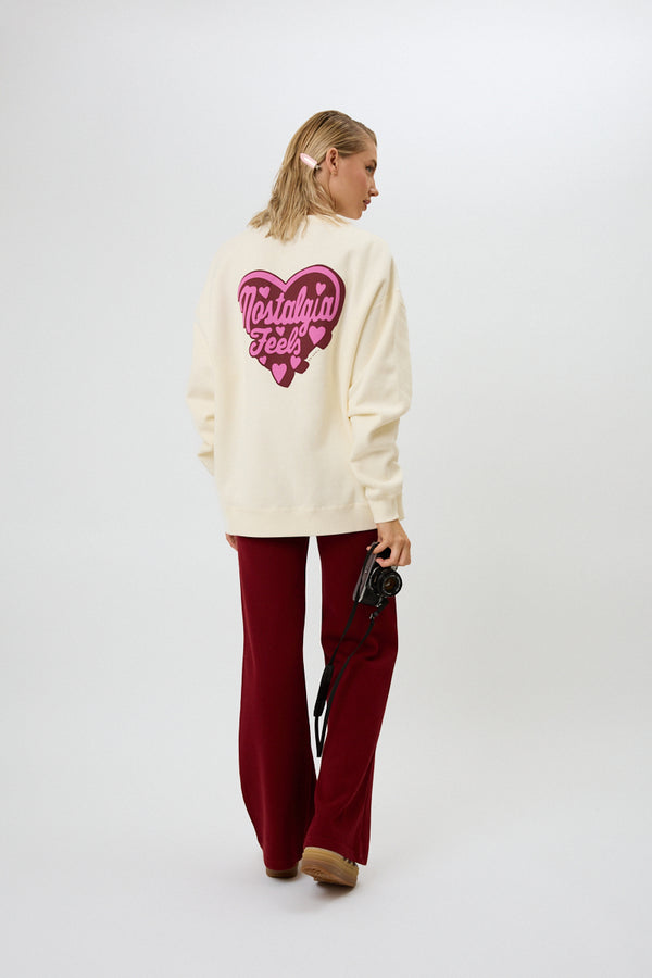 oh april OV Sweater Nostalgia Heart Off White