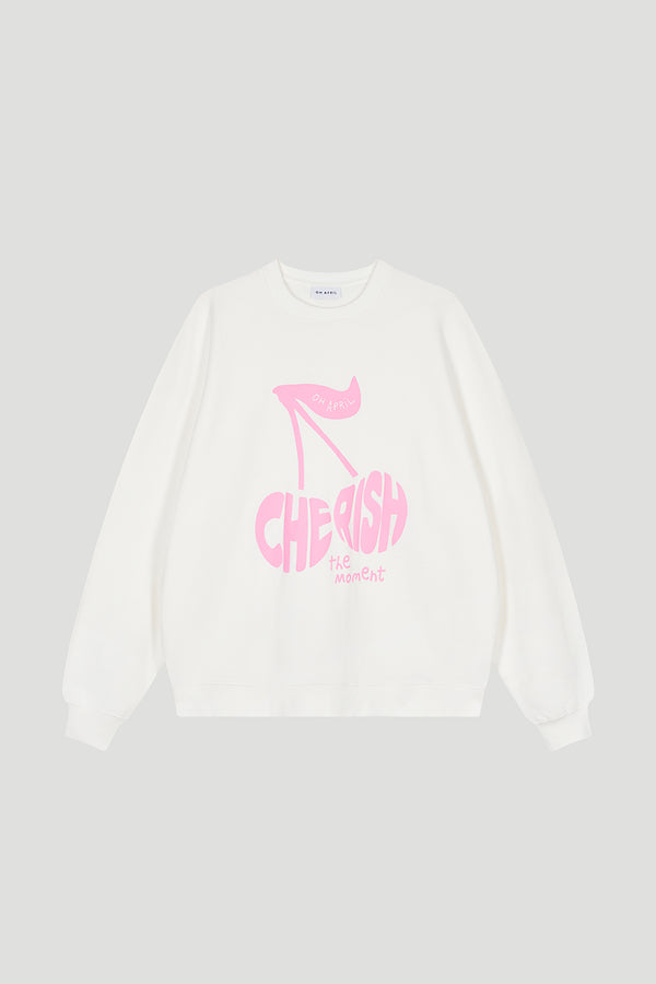 oh april Oversized Sweater Cherish Moment Pearl