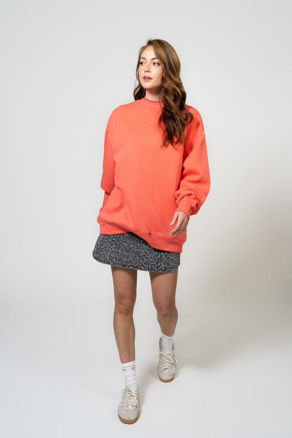 Oh April Oversized Sweater Coral