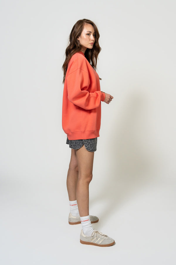 Oh April Oversized Sweater Coral