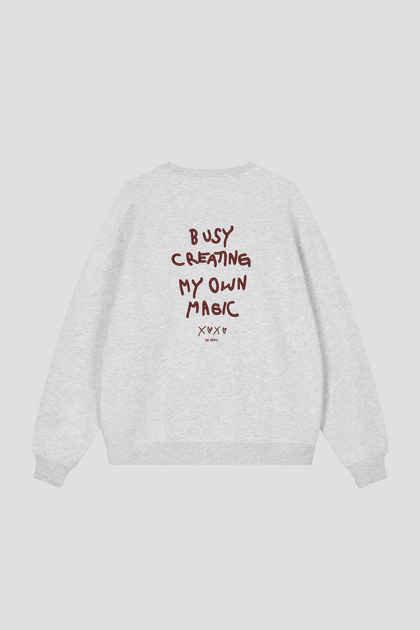 Oh April Oversized Sweater Magic Grey Melange