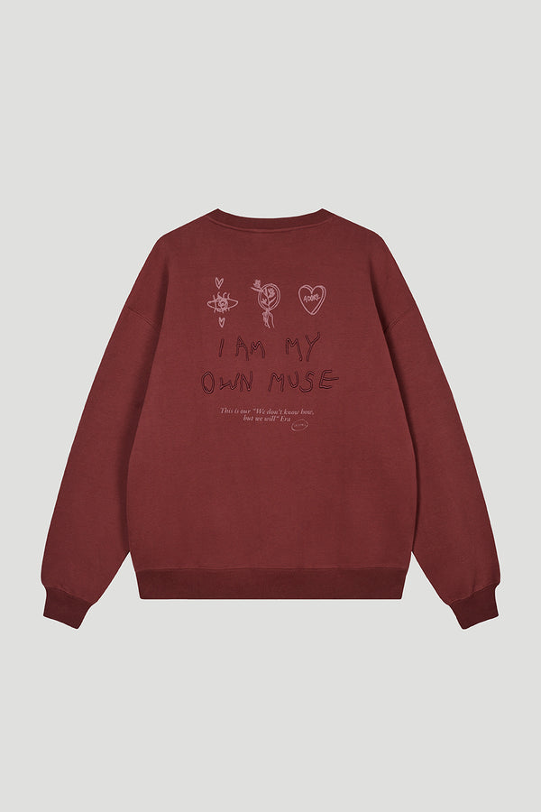 Oh April Oversized Sweater Muse Cherrywood