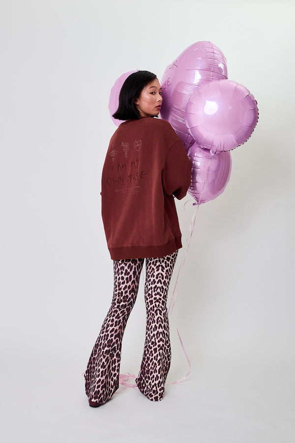 oh april Oversized Sweater Muse Cherrywood