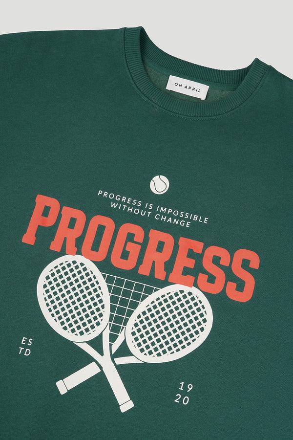 Oh April Oversized Sweater Progress Forest Green