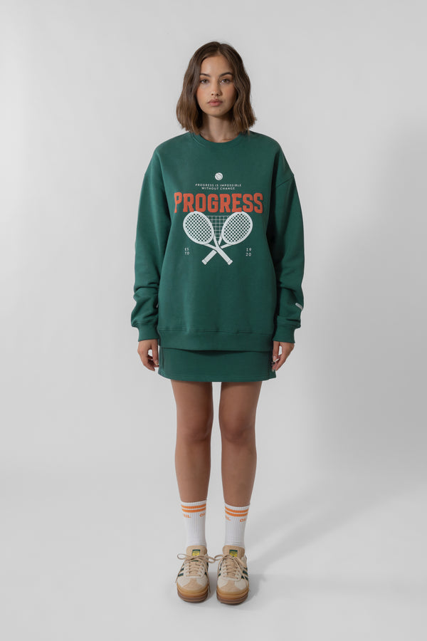 oh april Oversized Sweater Progress Forest Green