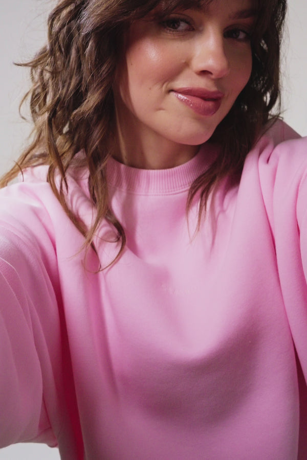 Oh April Oversized Sweater Soft Blush