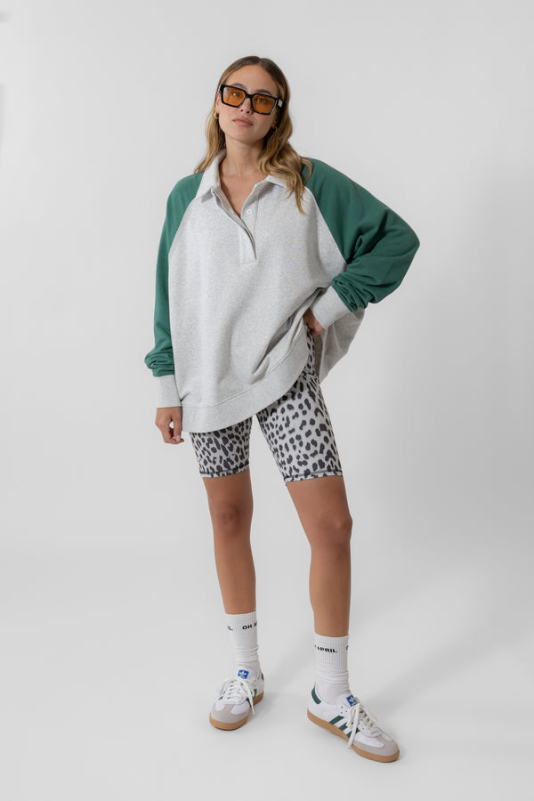 Oh April Polo Sweatshirt Green Progress Grey