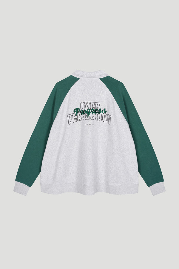oh april Polo Sweatshirt Green Progress Grey