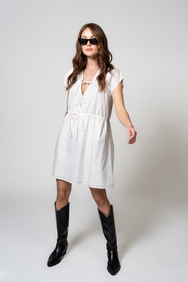 Oh April Quince Tie Dress Pearl