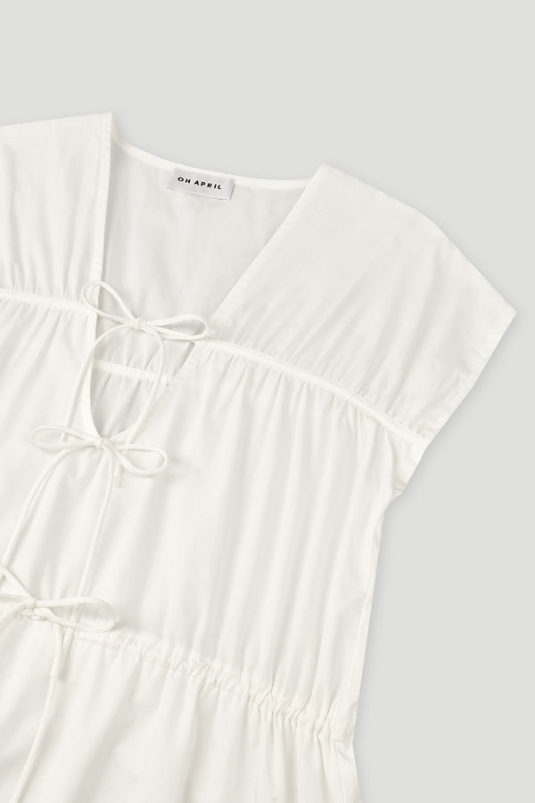 Oh April Quince Tie Dress Pearl