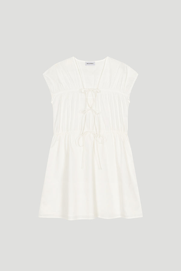 oh april Quince Tie Dress Pearl