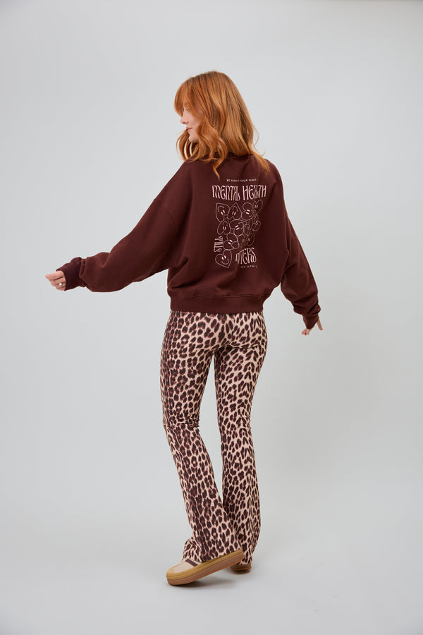 oh april Regular Sweater Mental Health Brown