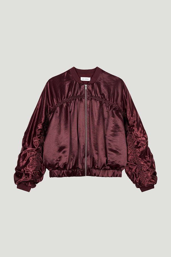 Oh April Rumi Zipper Jacket Cherrywood