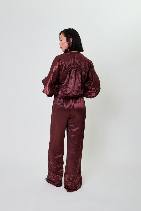 Oh April Rumi Zipper Jacket Cherrywood
