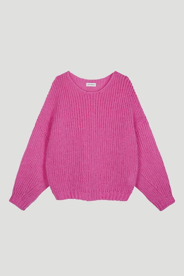 Oh April Safa Chunky Knit Jumper Deep Pink
