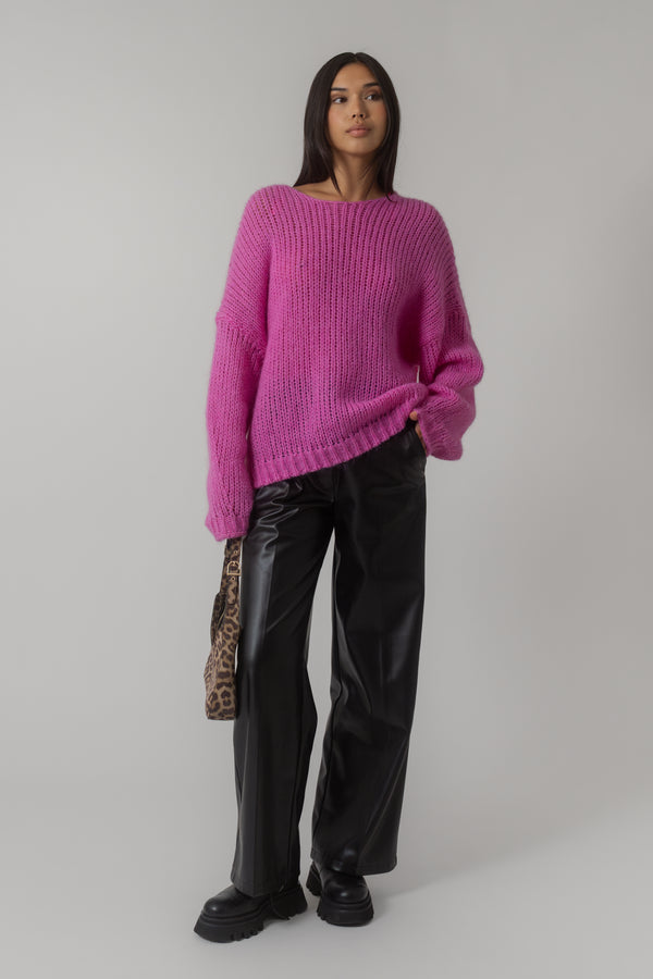 oh april Safa Chunky Knit Jumper Deep Pink