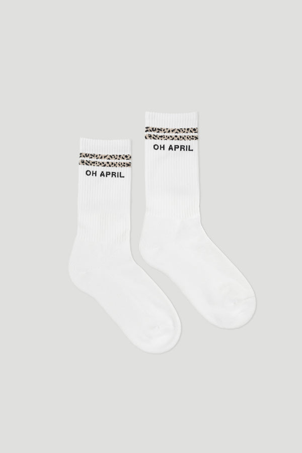 oh april Socks Stripes White/Leo