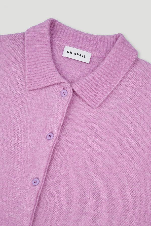 Oh April Vina Tee Cardigan Bright Lilac