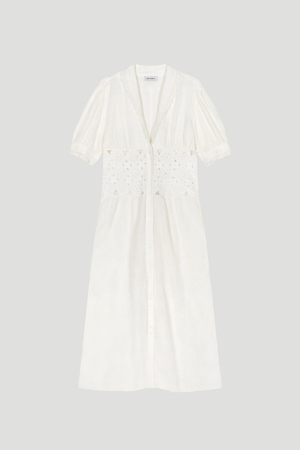 oh april Westley Dress Off White