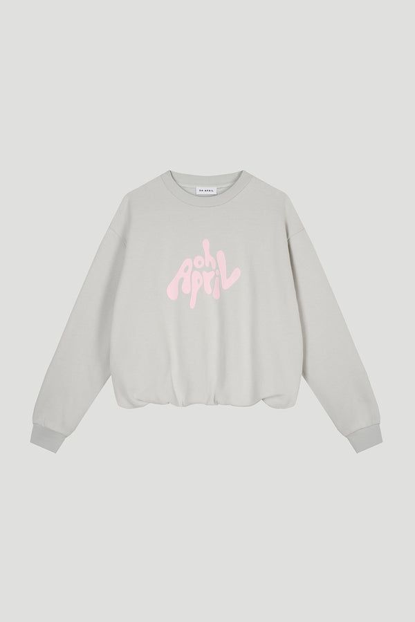 Oh April Zafira Balloon Sweatshirt Light Grey