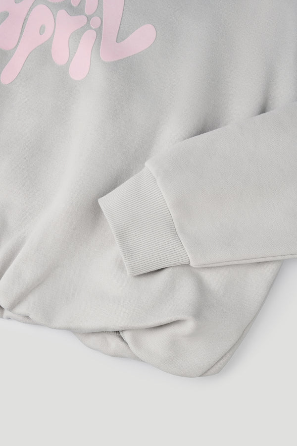 Oh April Zafira Balloon Sweatshirt Light Grey