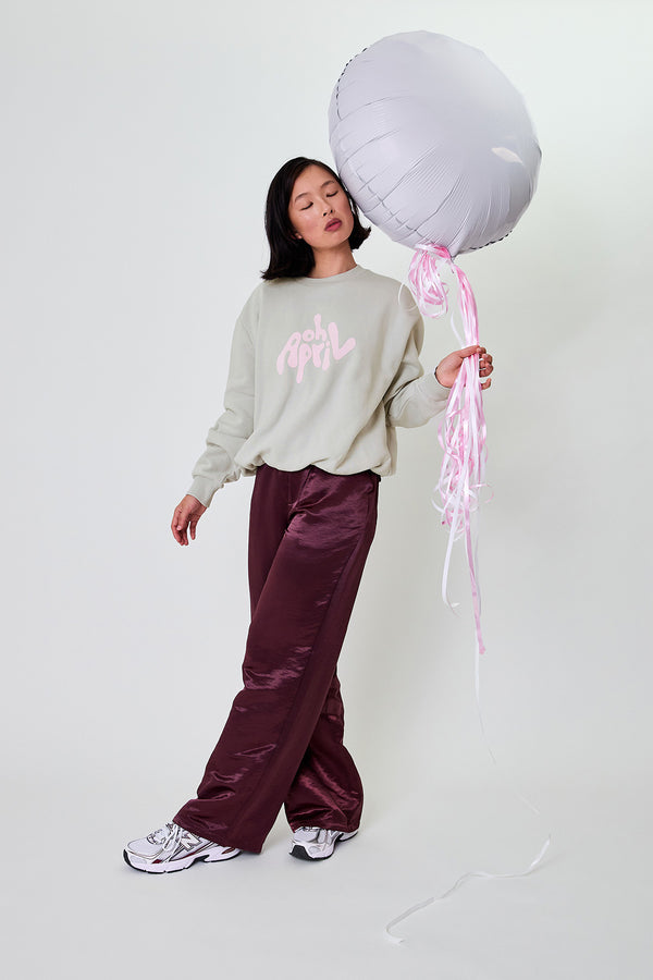 oh april Zafira Balloon Sweatshirt Light Grey
