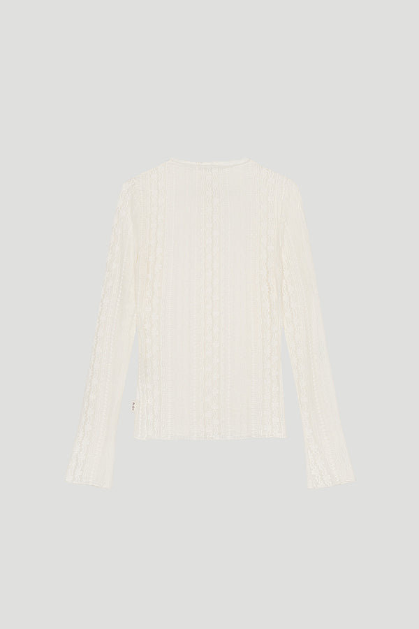 Oh April Zahara Lace Longsleeve Off White