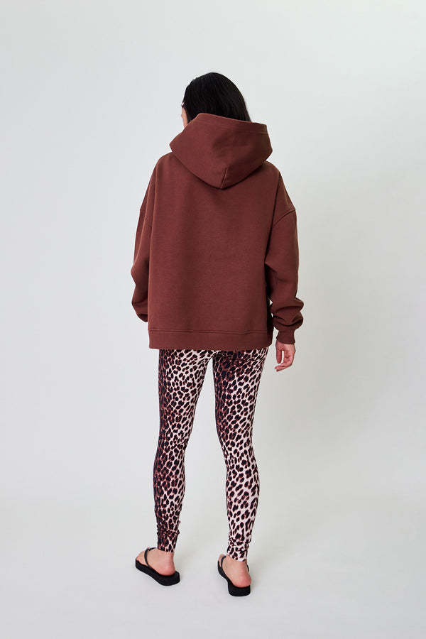 Oh April Zip Boyfriend Hoodie Cherrywood