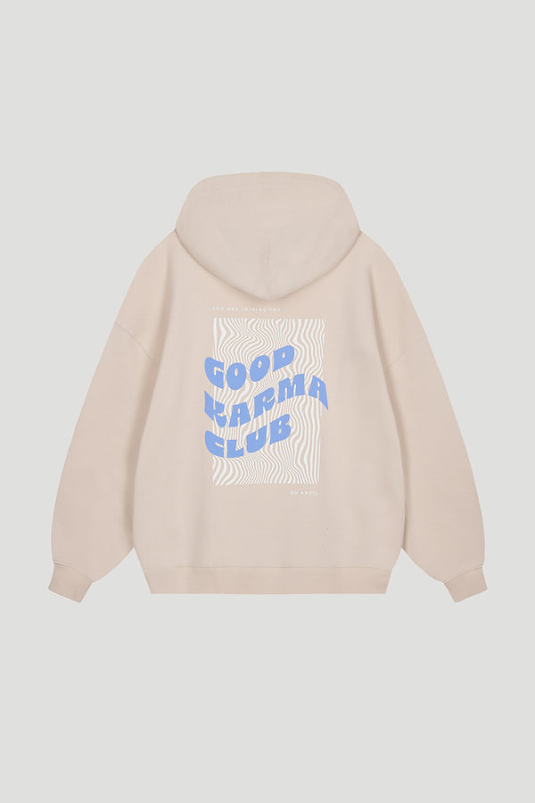 oh april Zipper Hoodie Good Karma Club Cappuccino