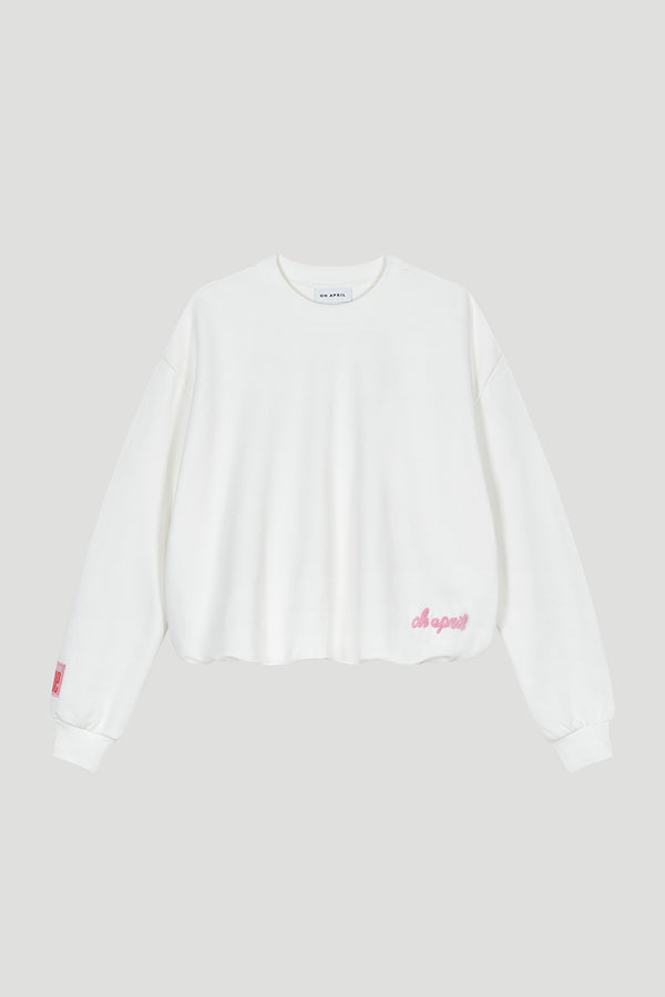 oh april Zuri Balloon Sweatshirt Pearl