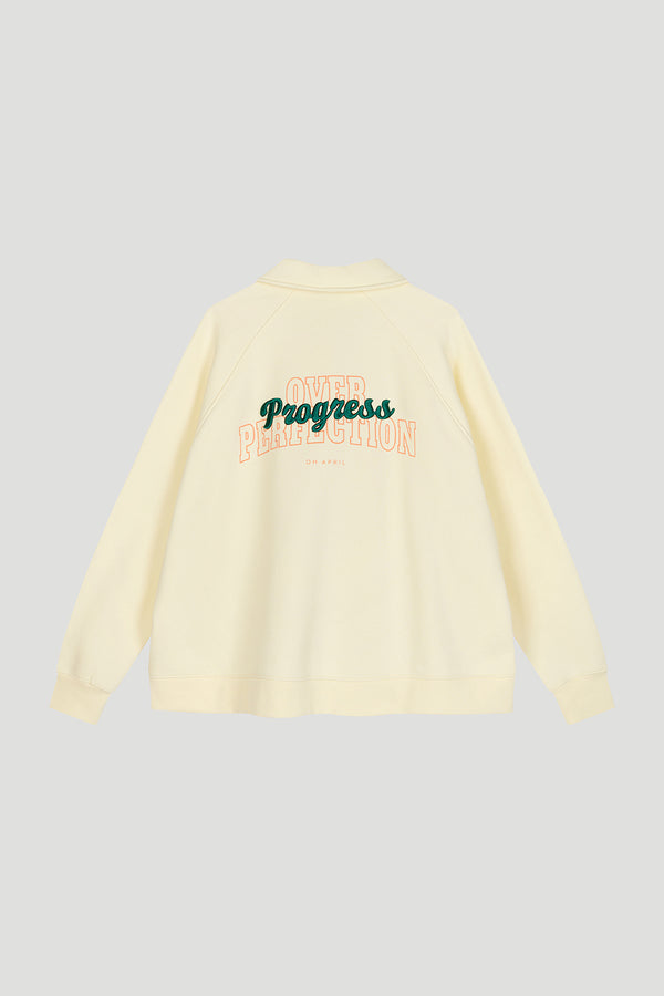 Oh April Polo Sweatshirt Green Progress Buttercream