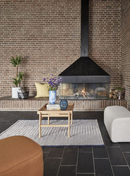 Ok Design Aisle Rug Small White/Blue