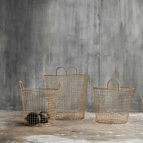 Ok Design Baskets Wire Brass